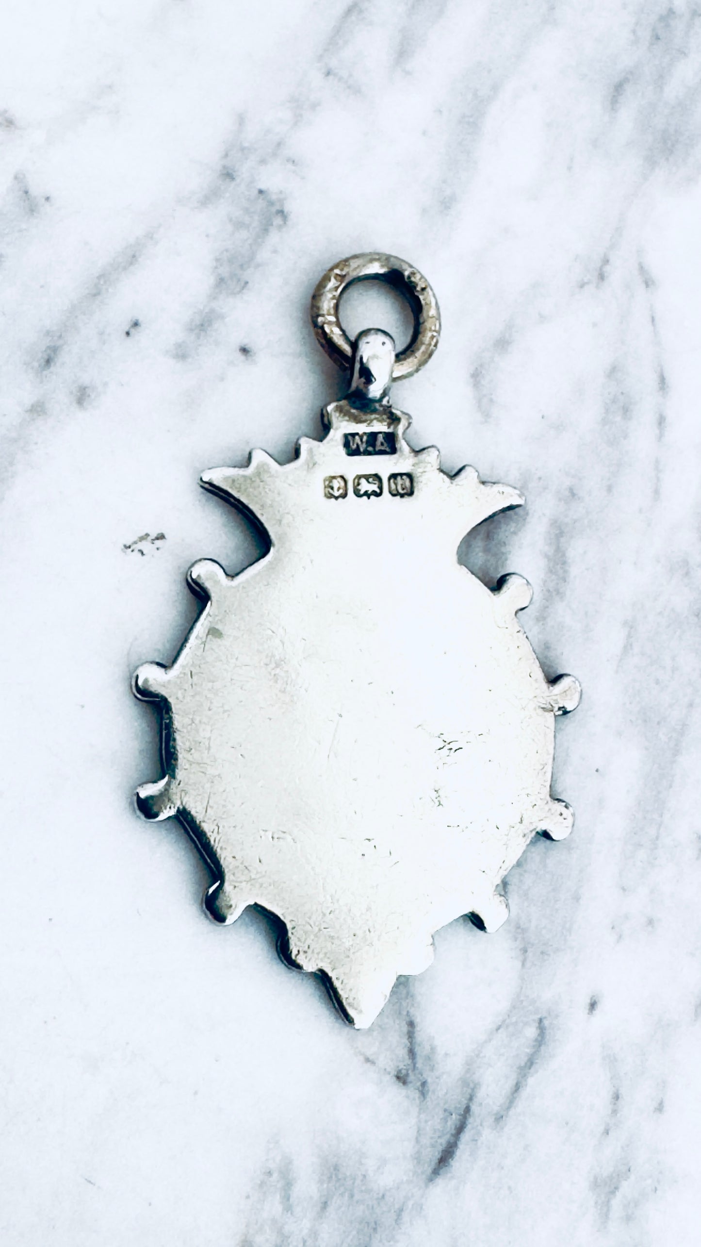 No.8 Antique Fob Pendant – Sterling Silver & Rose Gold Accents