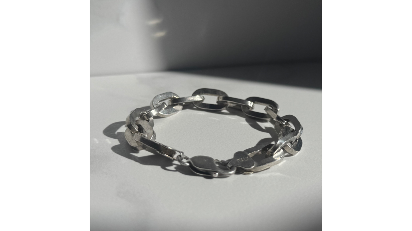 Italian Sterling Silver ‘Paper Clip’ Bracelet