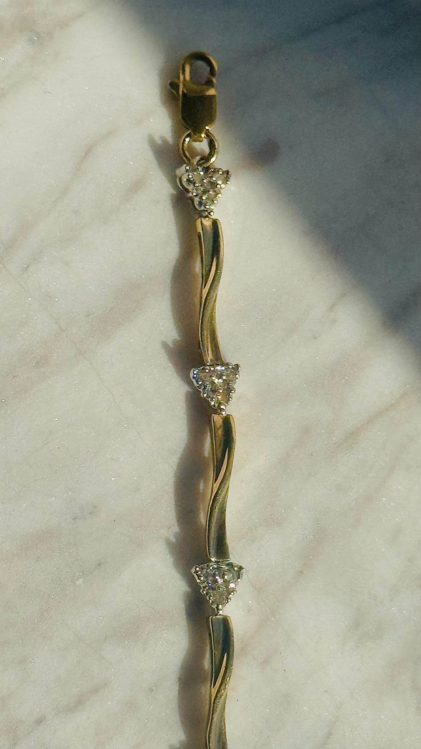 9 Carat Gold Diamond 'Station' Bracelet