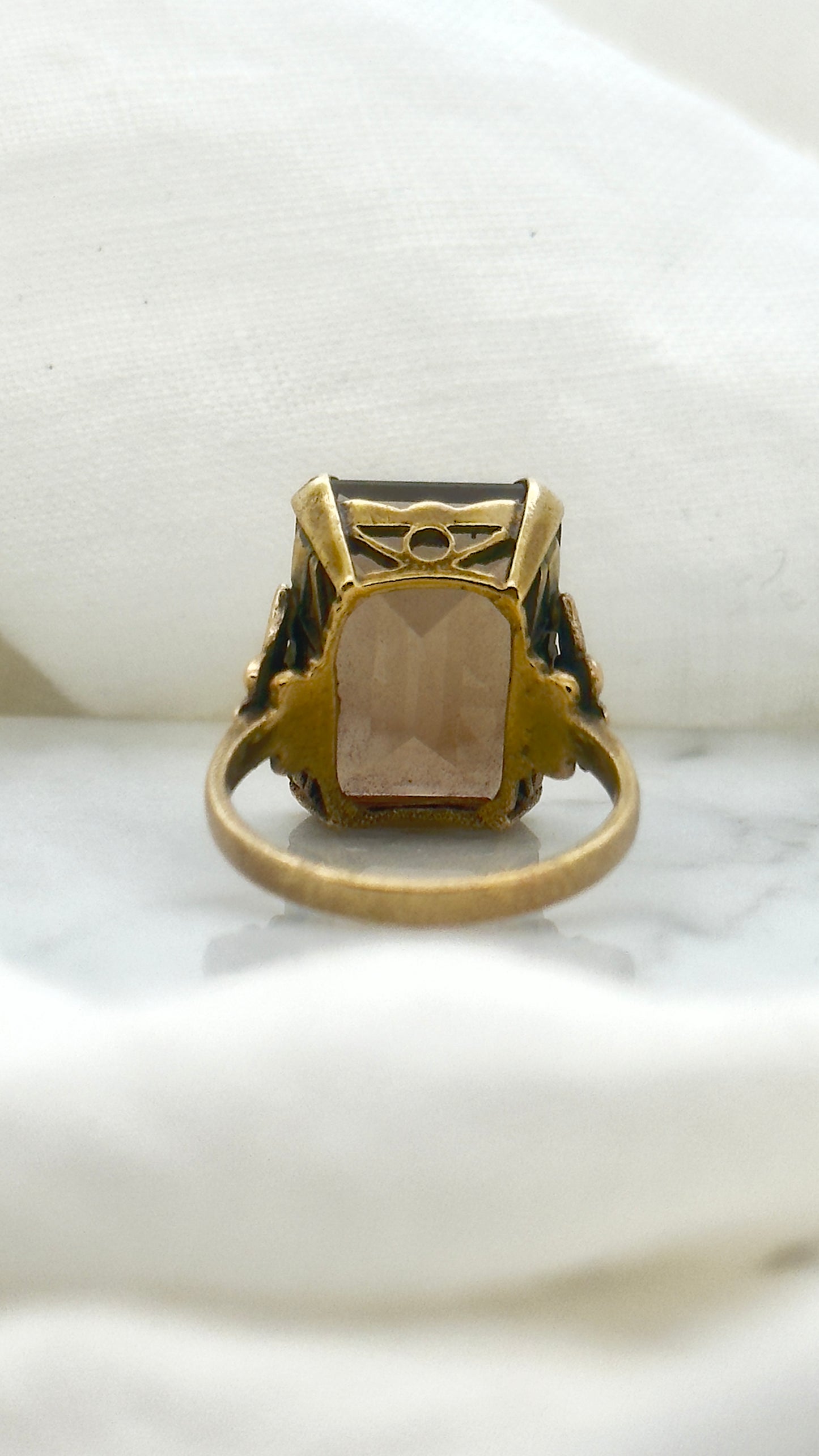 9 Carat Smoky Quartz Emerald Cut Ring