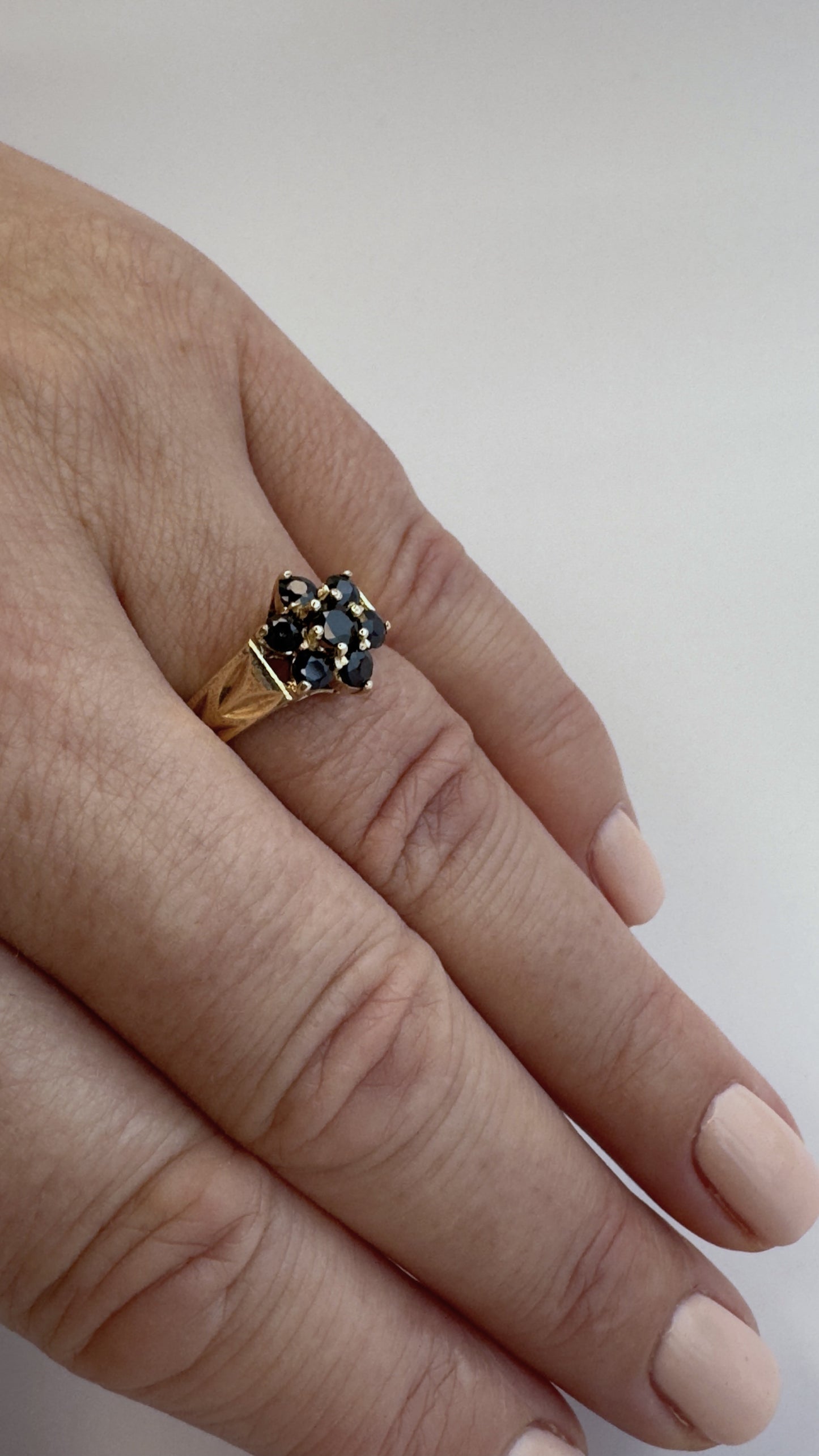 Vintage Sapphire Flower Ring