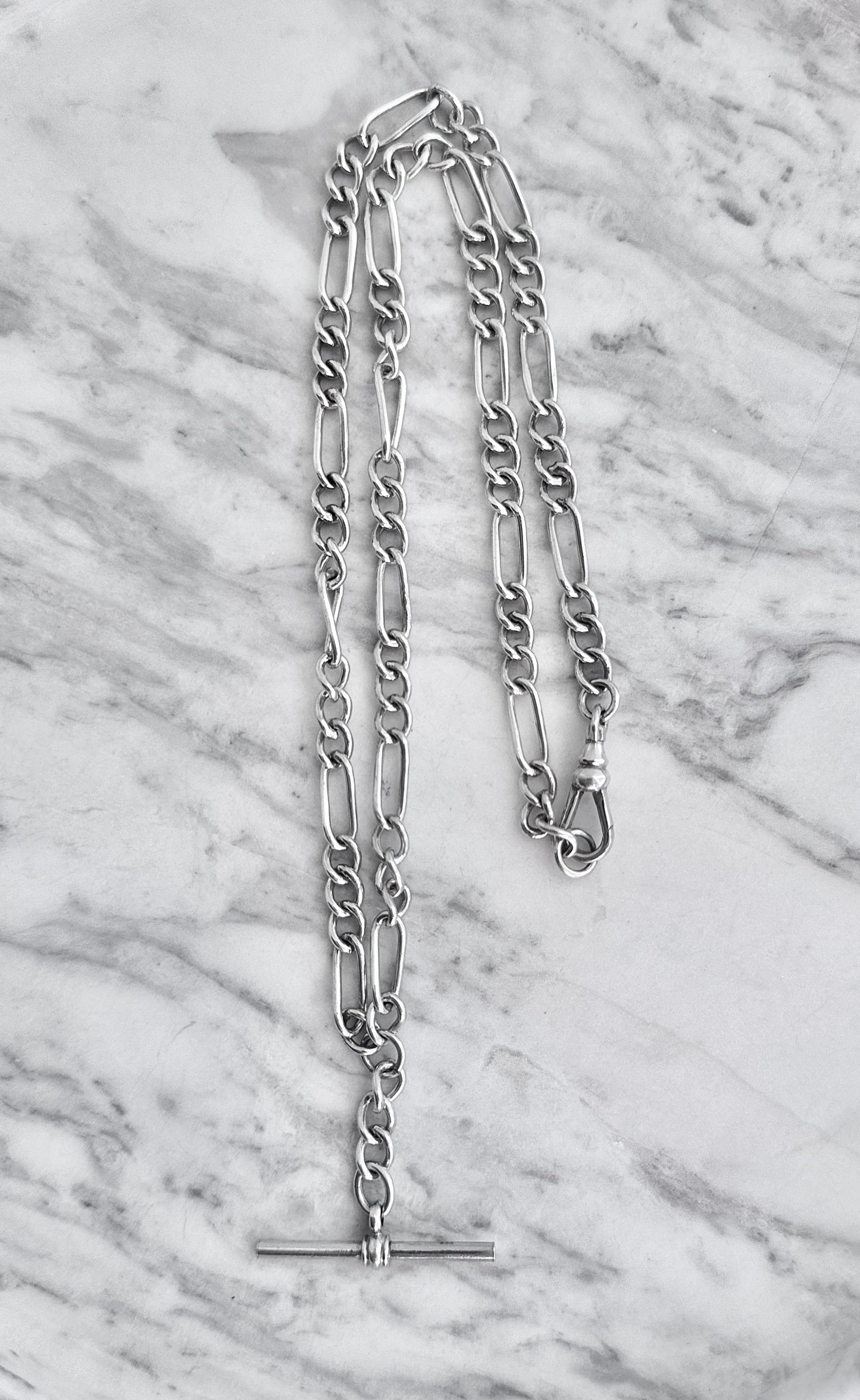 Handmade Sterling Silver Figaro Fob Chain