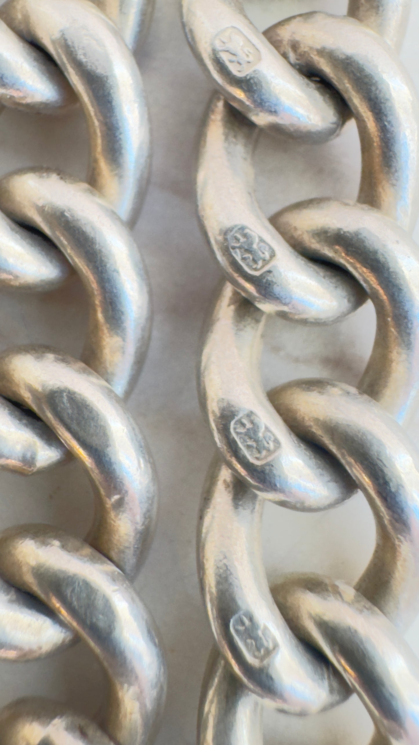 Substantial Vintage Sterling Silver Fob Chain