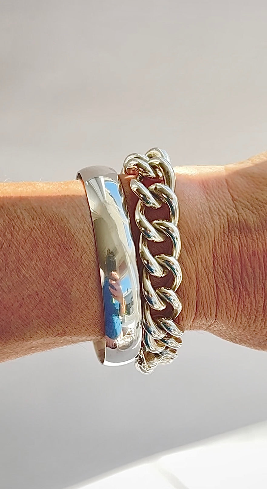 Chunky Vintage Sterling Silver Bangle