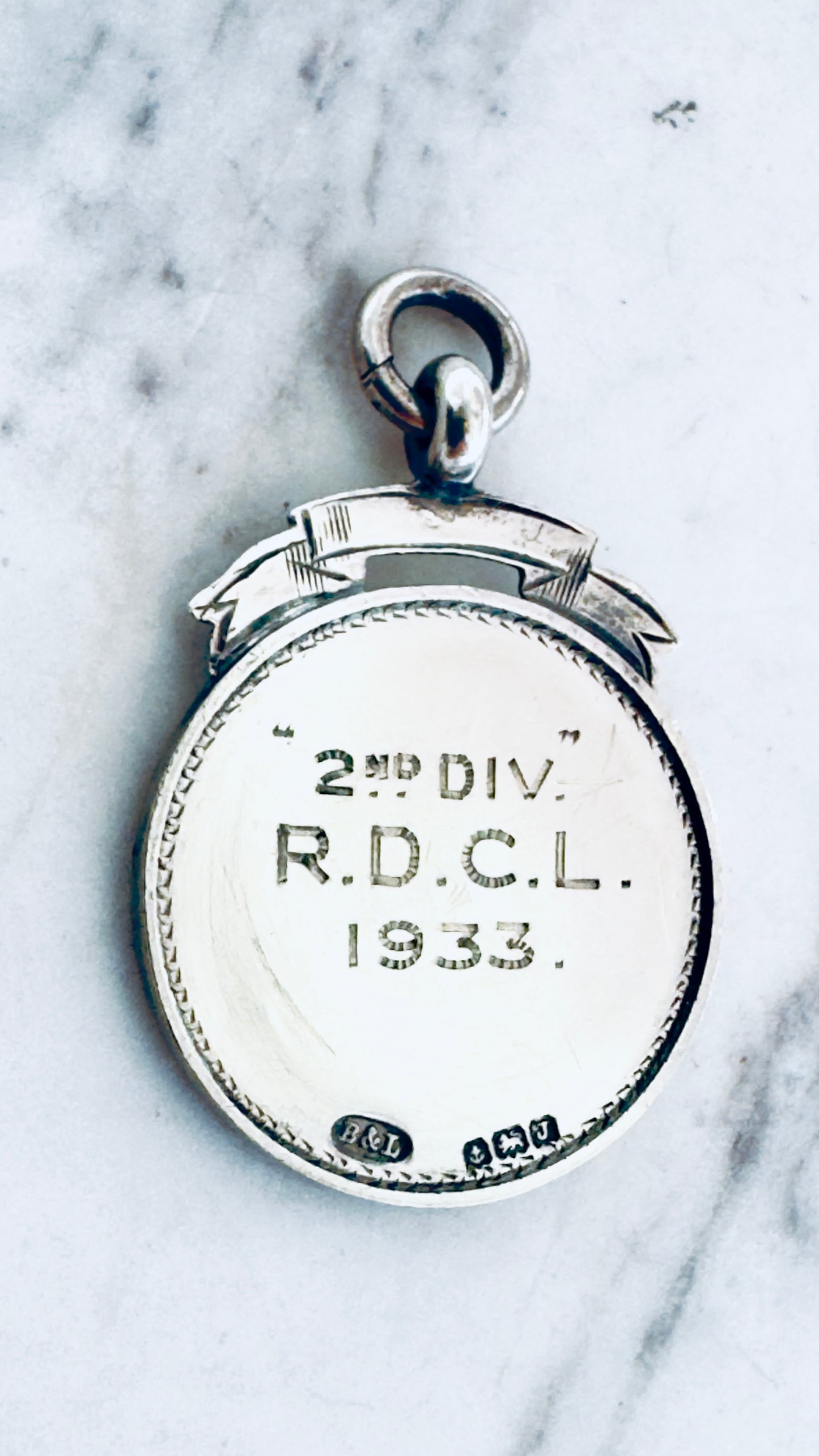 No.3 Vintage Fob Pendant – Sterling Silver