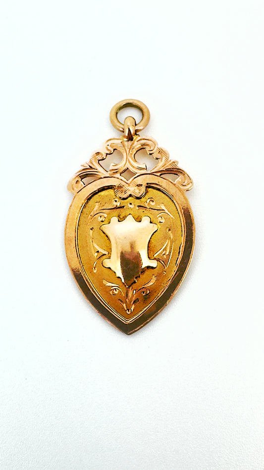 Vintage 9 Carat Gold Fob Shield
