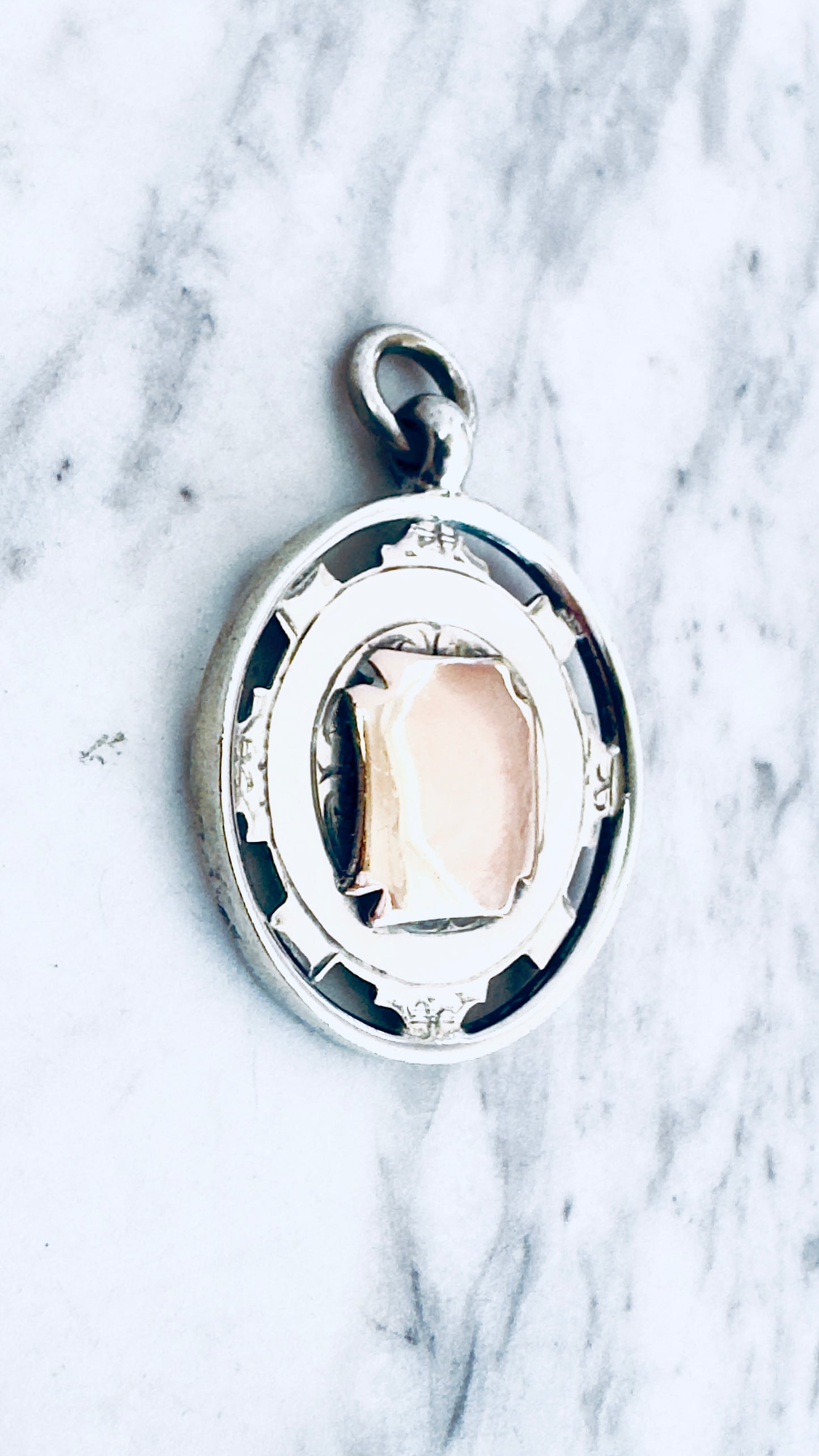 No.7 Vintage Fob Pendant – Sterling Silver & Rose Gold Accents