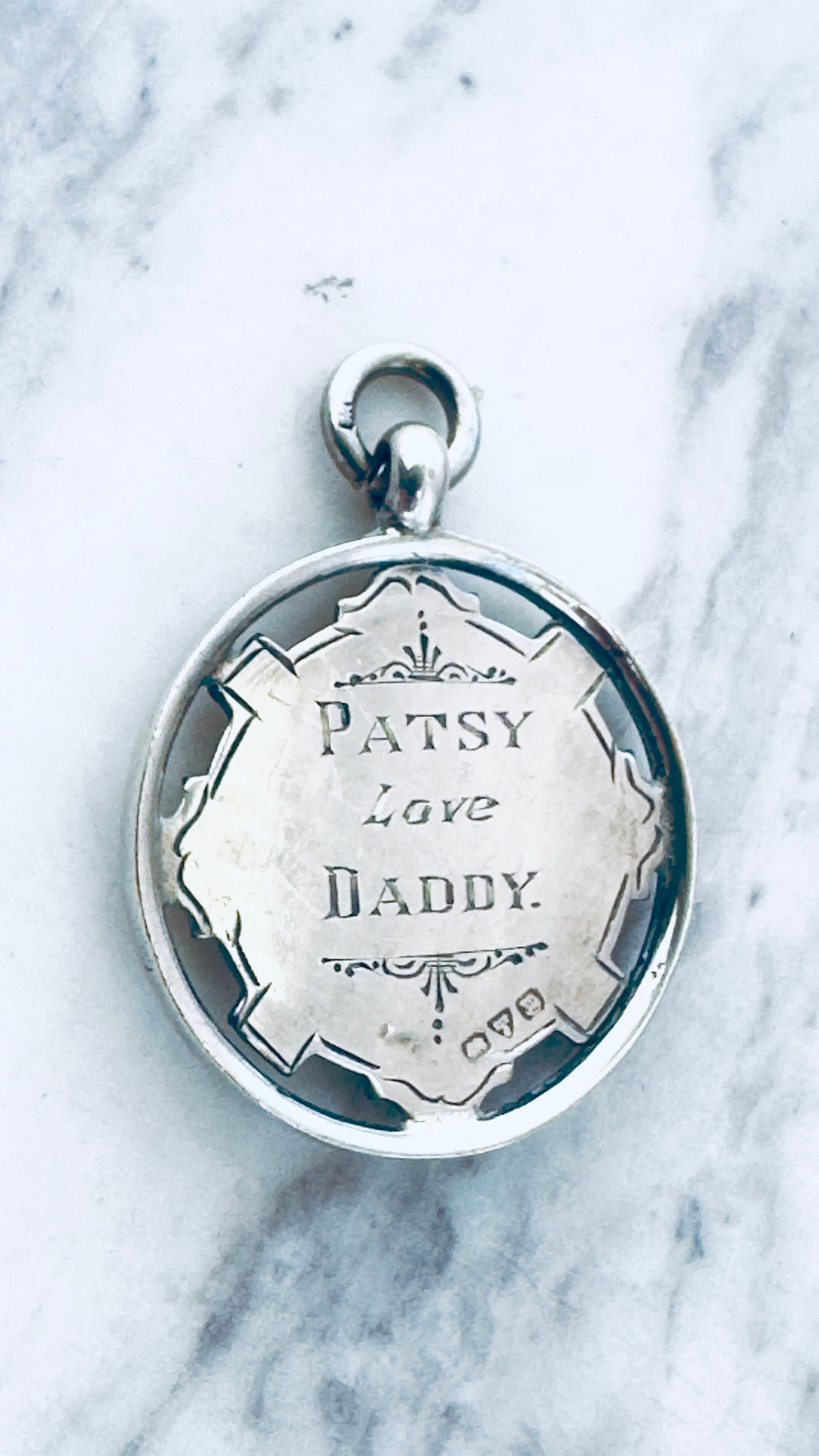 No.7 Vintage Fob Pendant – Sterling Silver & Rose Gold Accents