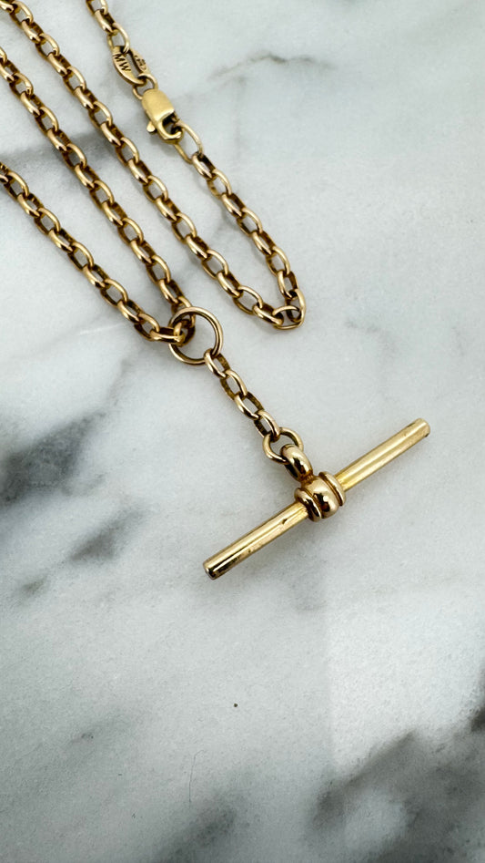 9 Carat Gold Belcher Chain and Fob Pendant