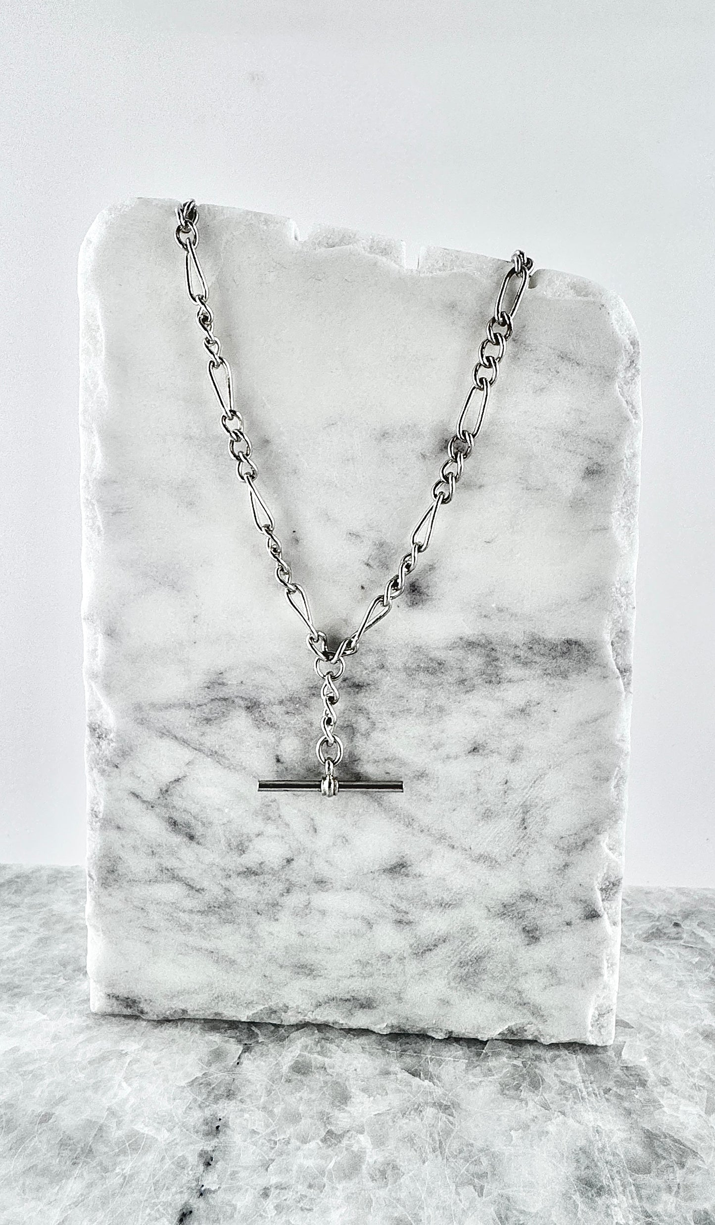Handmade Sterling Silver Figaro Fob Chain