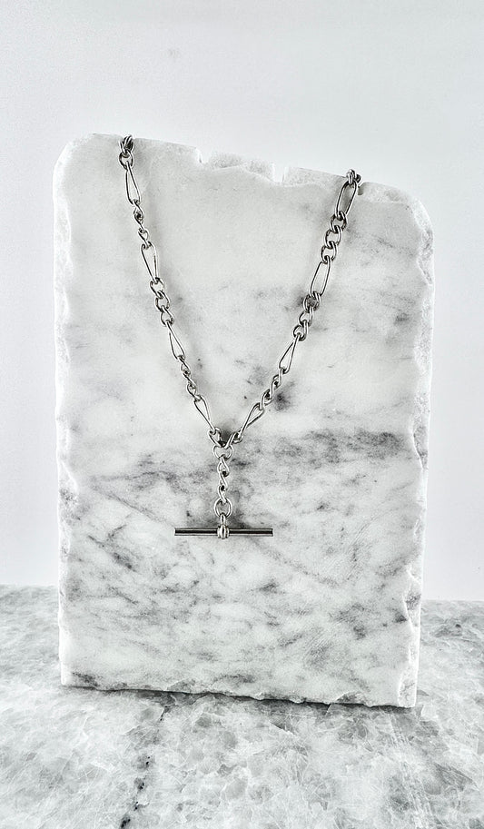 Handmade Sterling Silver Figaro Fob Chain